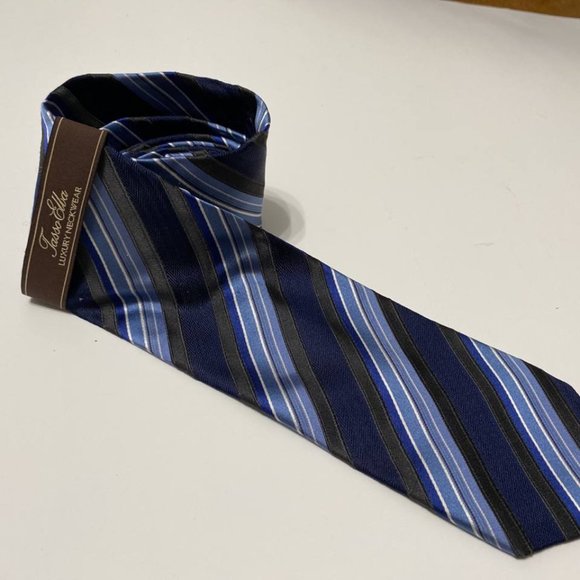 NWT Tasso Elba Stripped Blue Tie - Picture 4 of 5